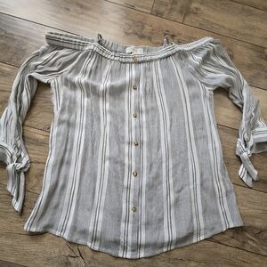 Striped Off-Shoulder Women's Small Top